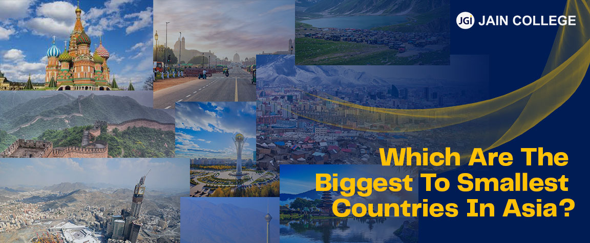 Which are the biggest to smallest countries in Asia?