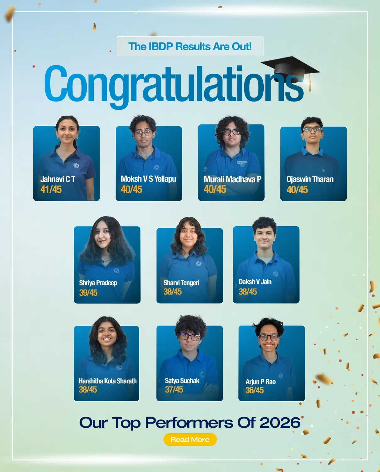 IBDP student with outstanding results at an IBDP school in Bangalore